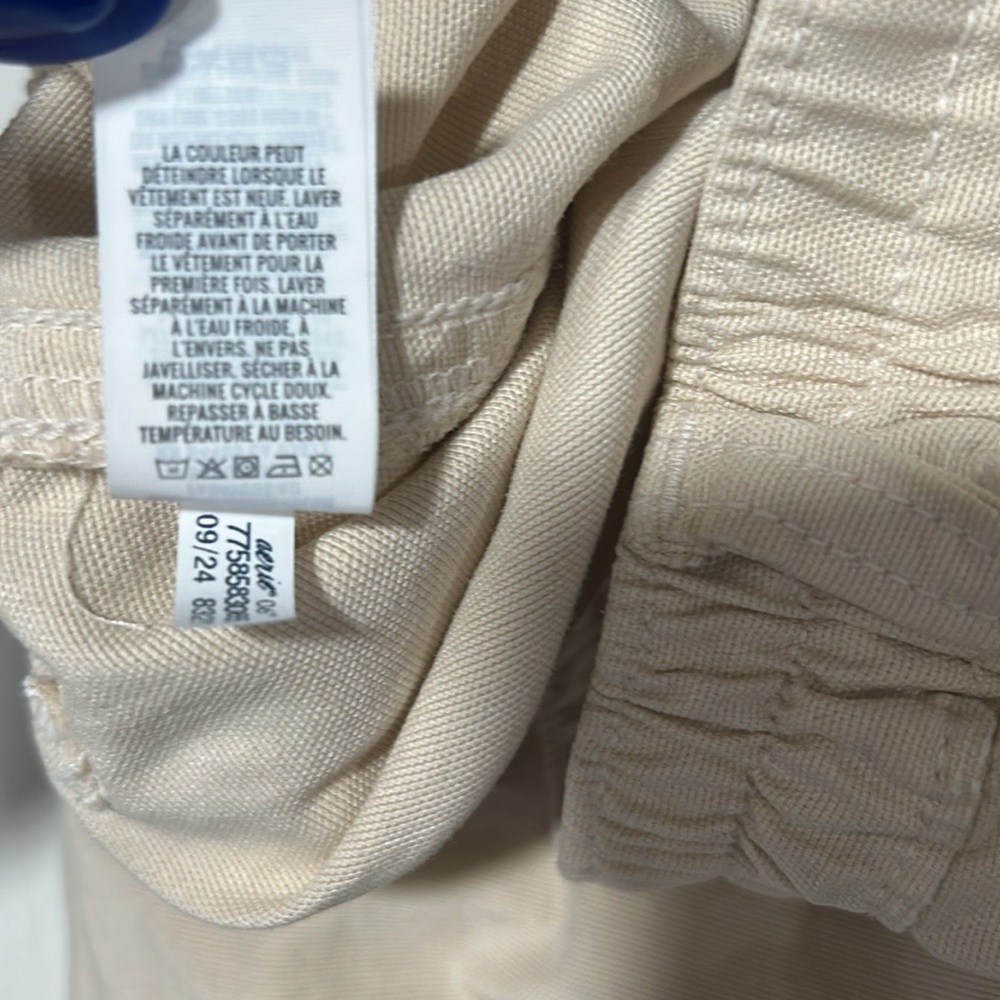 Aerie Barrel Leg Pants Chinos Size Small Cake Batter Cream - Picture 10 of 12